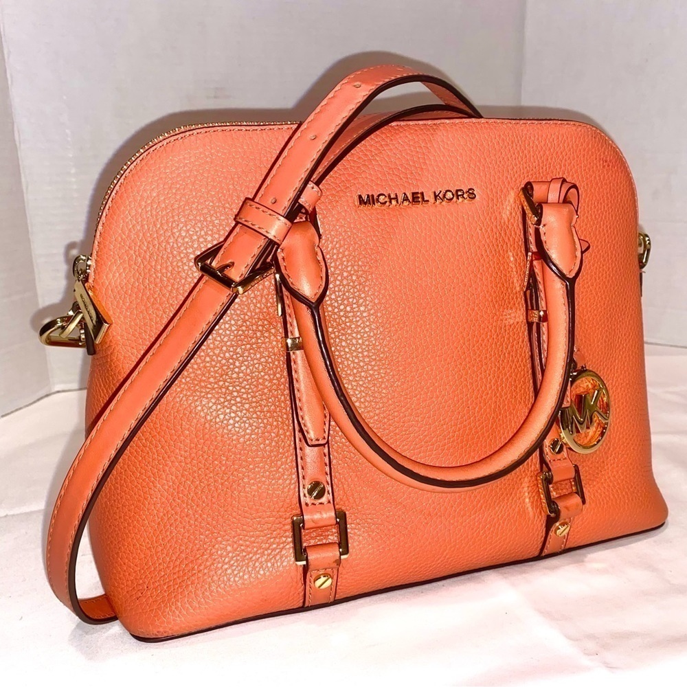 LIKE NEW — Michael Kors Bedford Legacy Satchel in Melon - Picture 6 of 11